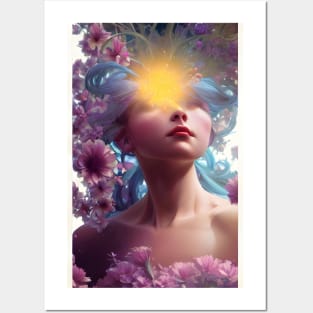 Vicky has her head in the floral clouds Posters and Art